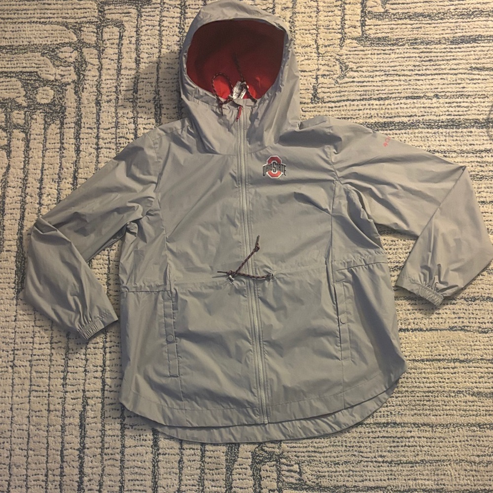 Columbia Ohio Sate Gray lightweight jacket with Red Interior